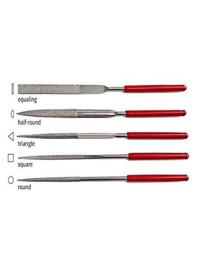 Thermo Diamond Files Set (Set of 5) Triangle/Square/Round/Half-Round/Flat for Jewelers/Diamond/Glass/Crafts - Image 2